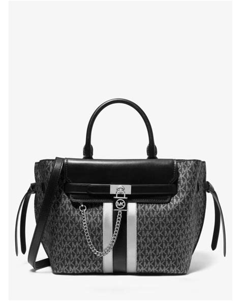 michael kors hamilton large black silver